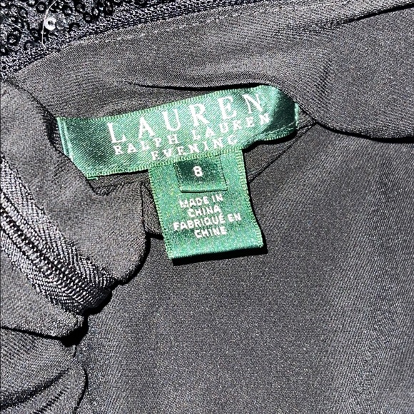 Lauren Ralph Lauren Black Evening Dress With Sequins Size 8 - Picture 2 of 5